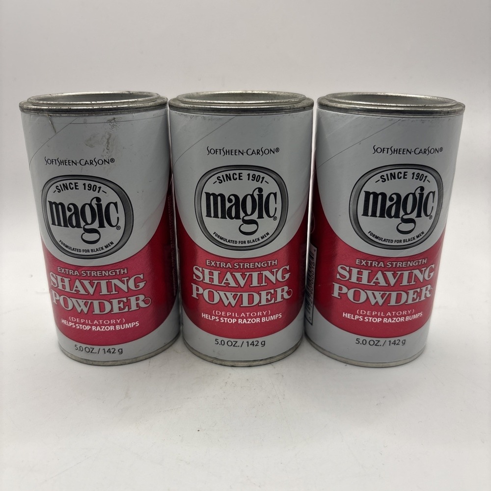 MAGIC Shaving Powder EXTRA STRENGTH Softsheen-Carson Lot of 3 Discontinued NEW